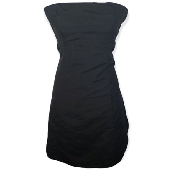 J.CREW BLACK STRAPLESS FIT & FLAIR DRESS SZ.P0 EUC - Picture 1 of 7
